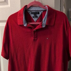 Tommy Hilfiger Men's Polo Shirt in Red and Blue